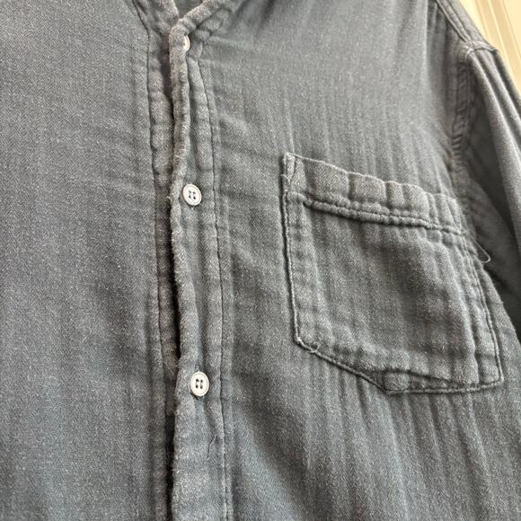 Free People x CP Shades Gray Gauzy Button Down Sz XS Cotton Blue Essential - Picture 14 of 15